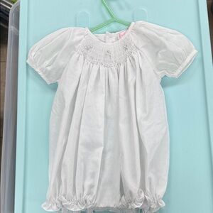 Petit Ami Classic White Baby Outfit smocked